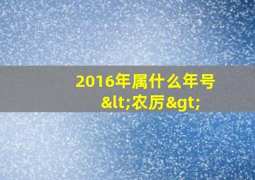 2016年属什么年号<农厉>